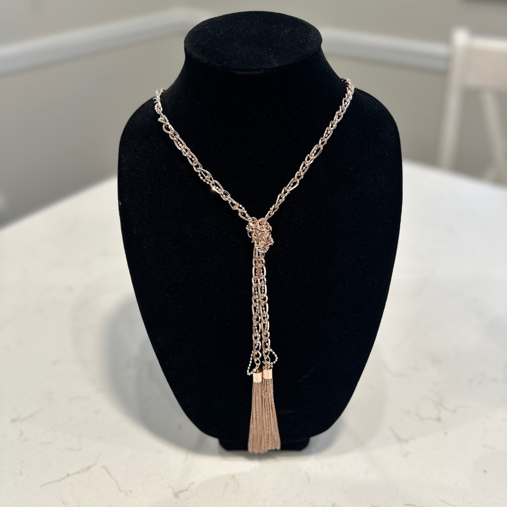 GUESS Two-Tone Gold Tassel Necklace